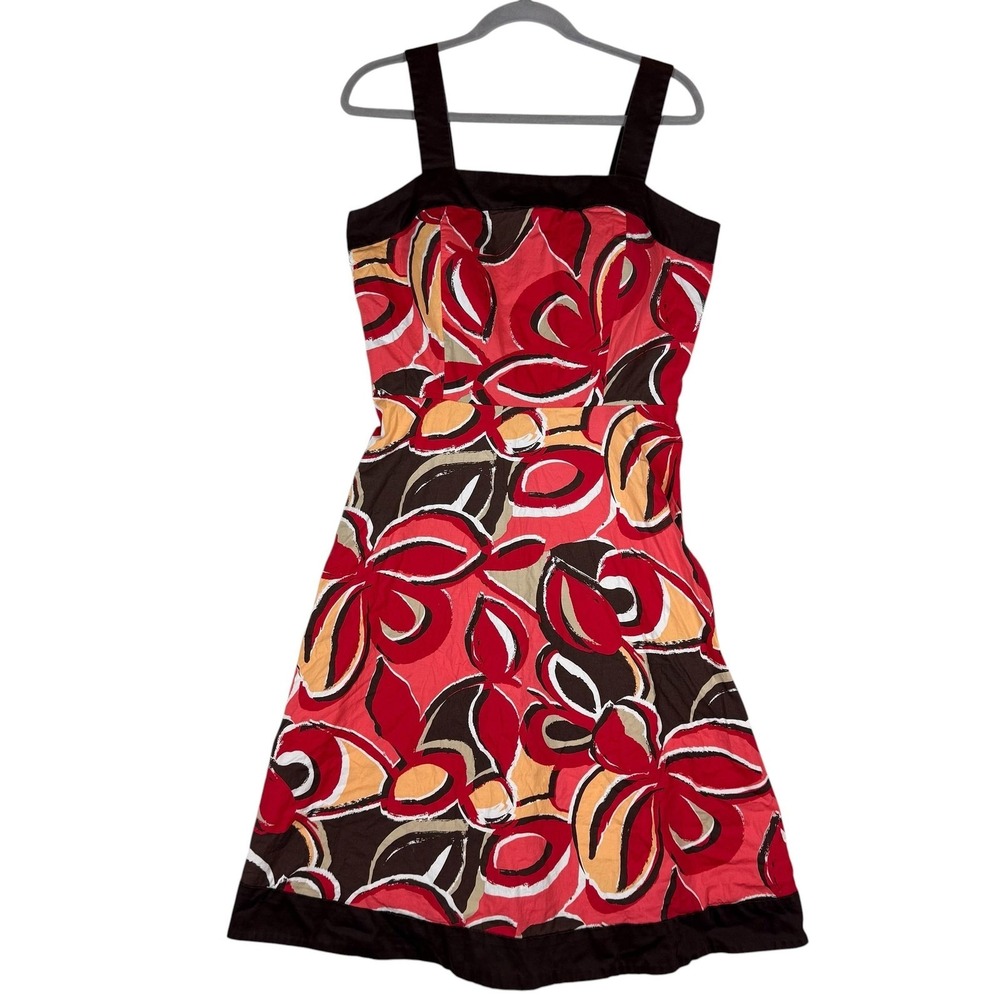 R&K Originals Dress Womens 14 Multicolor Floral Square Neck Sundress Knee Length